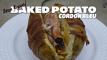 Bacon Wrapped Baked Potato Cordon Bleu